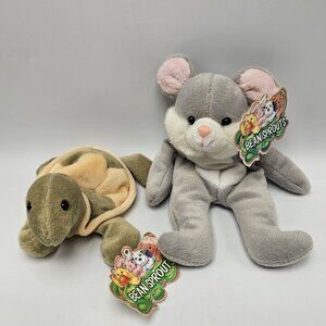 Turtle Mouse Bean Plush Great American Fun Bean sprouts Squeaky Tommy 8"